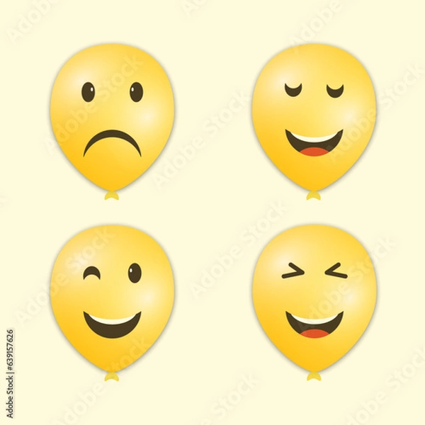 Obraz set of smileys with emotions
