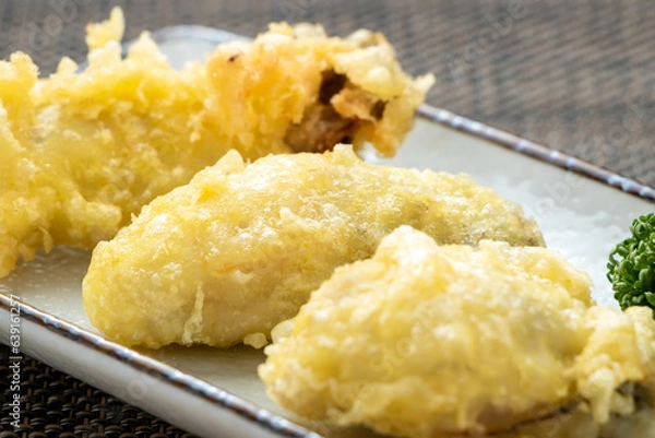 Obraz 牡蠣の天ぷらのアップ。