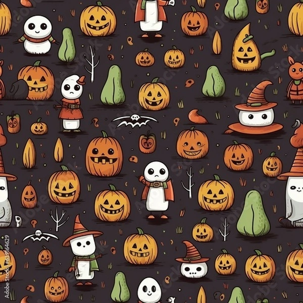 Obraz halloween seamless background