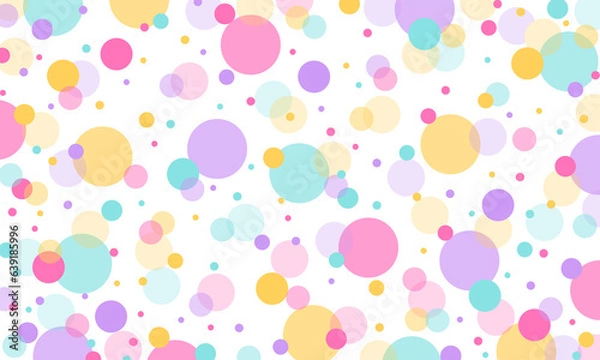 Fototapeta Transparent cute colorful dots seamless pattern fabric, wrapping, wallpaper, presentation, background