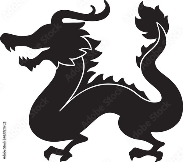 Obraz 十二支の辰のシルエットイラスト