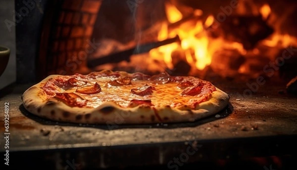 Obraz pizza in a oven