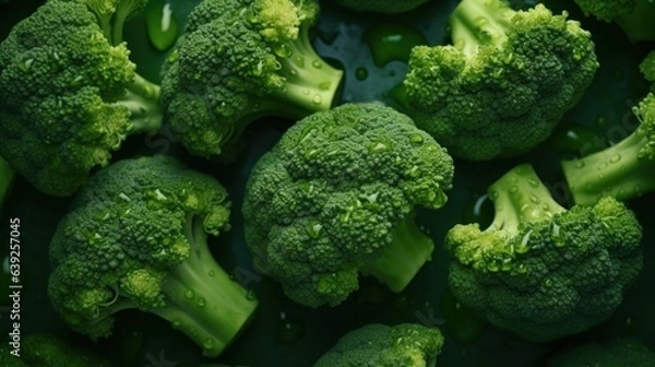 Obraz broccoli on a green background