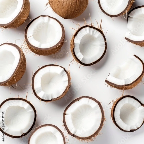 Obraz coconut on white background