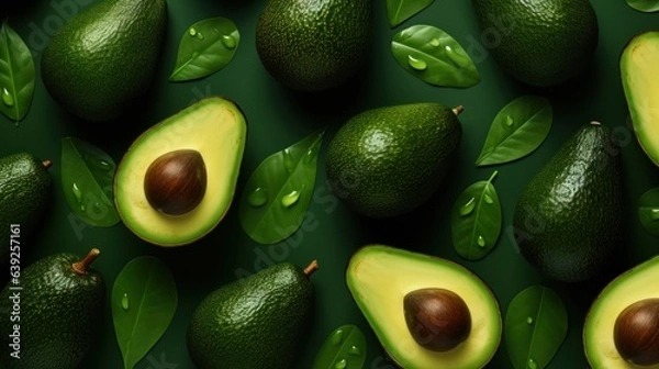 Obraz avocado on a green background