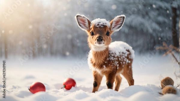 Obraz deer in snow