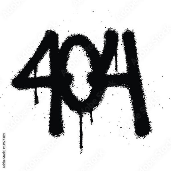 Fototapeta Graffiti spray paint Symbol 404 error Isolated Vector