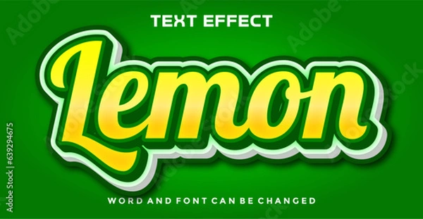 Fototapeta Lemon editable text effect