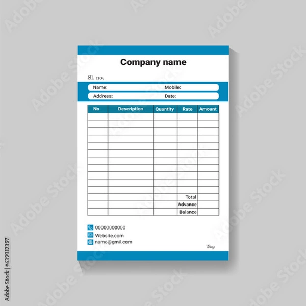 Obraz Modern cash memo design vector template