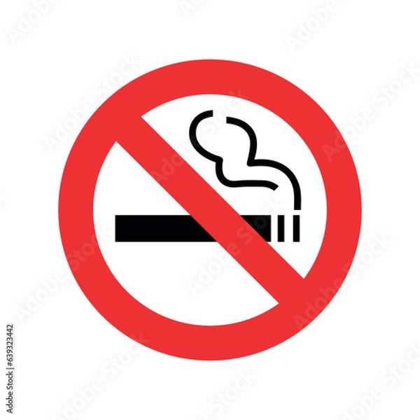 Obraz Forbidden sign isolated on white background. No smoking.