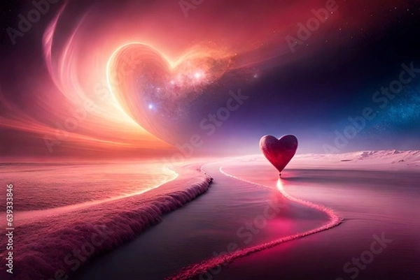 Fototapeta heart in the sky generated ai