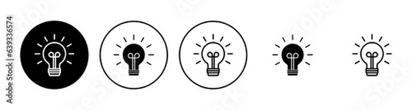 Fototapeta Lamp icon set. Light bulb icon vector. idea symbol.