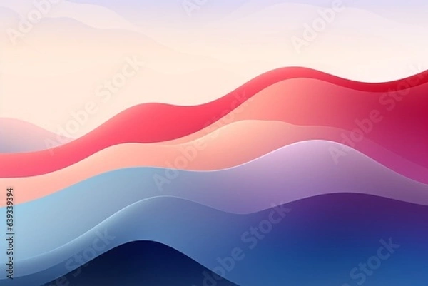 Obraz Surreal and soft colors desktop wallpaper with waves