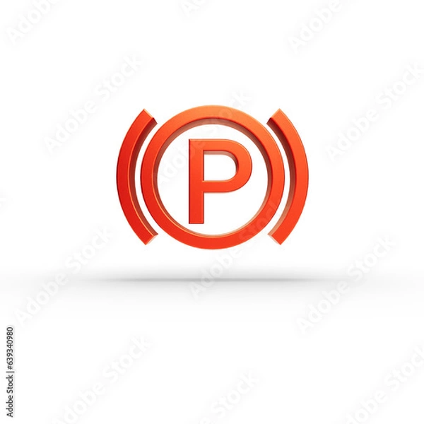Fototapeta Warning Parking light Car Dashboard Warning Maintenance Icon Sign. Transparent background