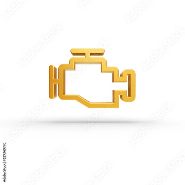 Fototapeta Check malfunction engine Car Dashboard Warning Maintenance Icon Sign. Transparent background