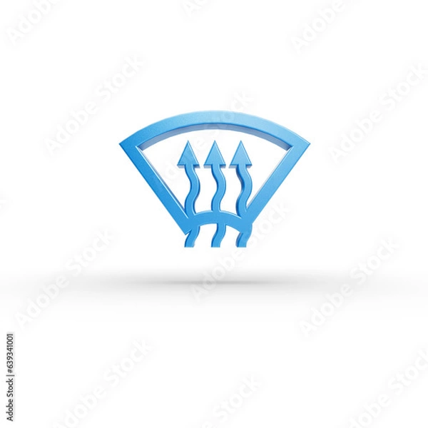 Fototapeta Front Window Defroster Car Dashboard Warning Maintenance Icon Sign. Transparent background