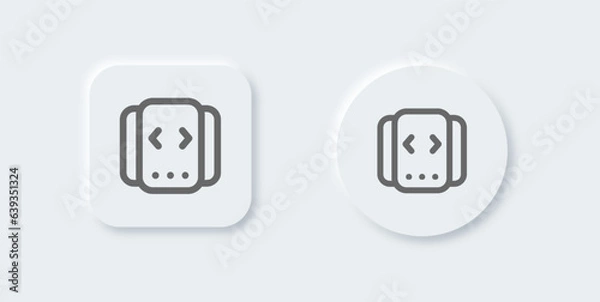 Fototapeta Slider line icon in neomorphic design style. Bar control signs vector illustration.