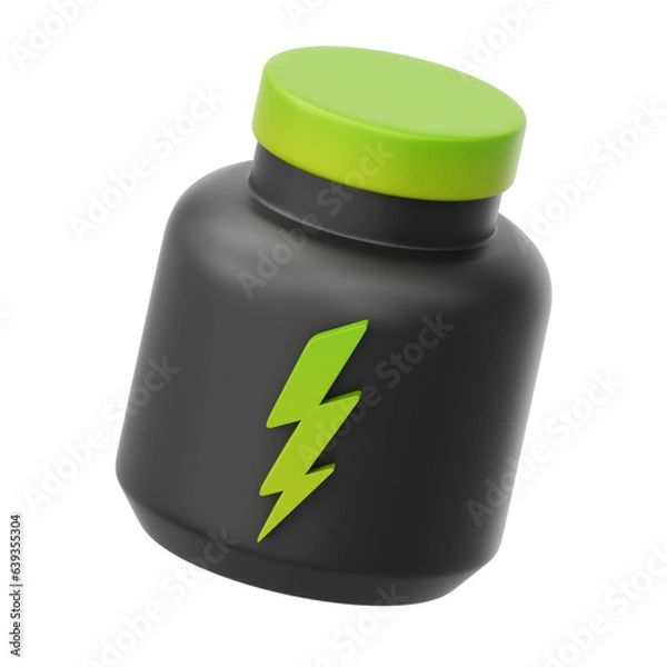 Fototapeta Gym Supplement 3D icon Isolate Transparent Background, 3D Rendering illustration