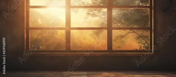 Fototapeta Light from the setting sun through the window