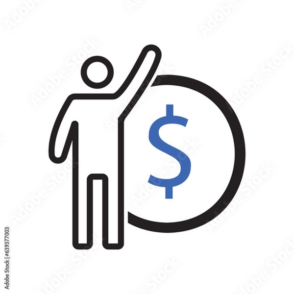 Fototapeta person with dollar sign
