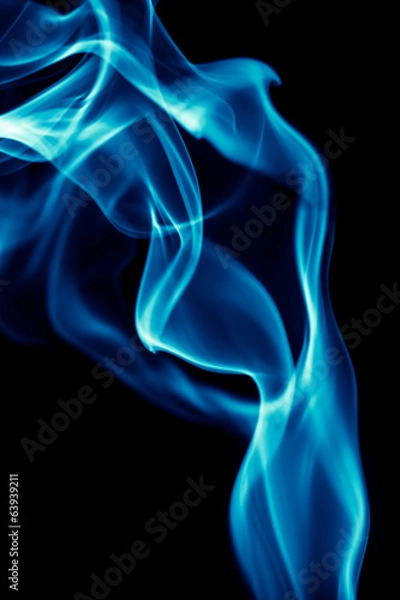 Obraz blue smoke on black background