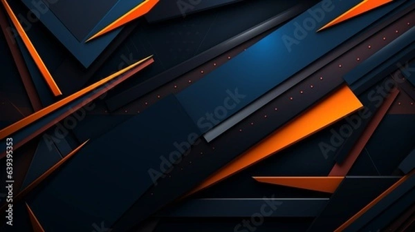 Fototapeta Photo of abstract shapes in contrasting colors against a dark background