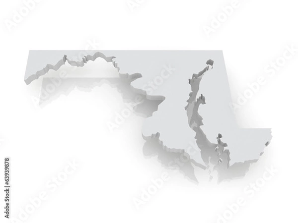Obraz Three-dimensional map of Maryland. USA.