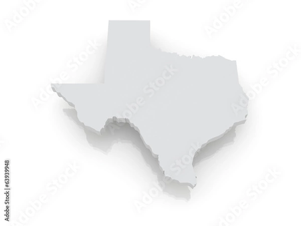Obraz Three-dimensional map of Texas. USA.