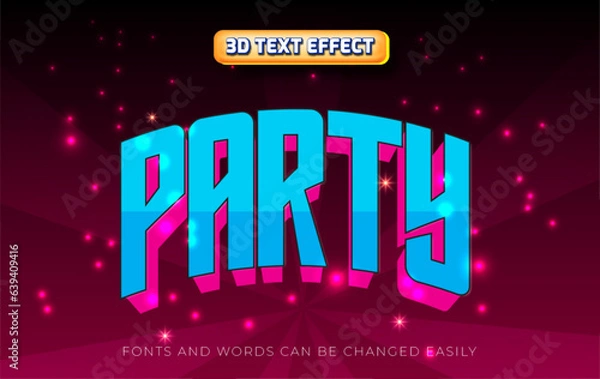 Obraz Party 3d editable text effect style