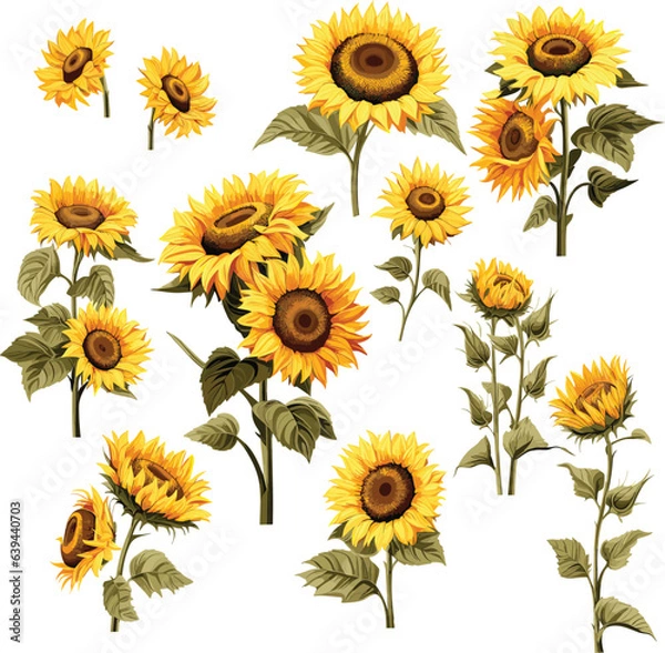 Obraz Set of sunflowers