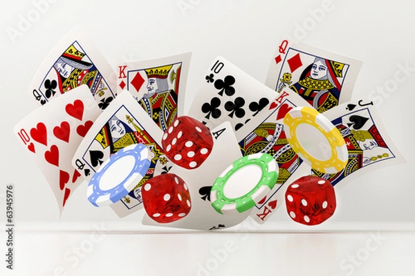 Obraz dice, chips and cards