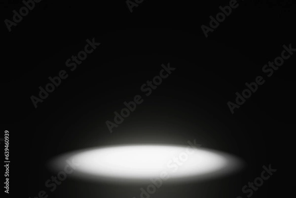 Fototapeta Studio room background with focus spotlights dark gray background with spotlights shining concert stage lighting rendering 3d illustration