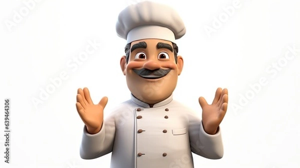 Fototapeta happy 3d chef character