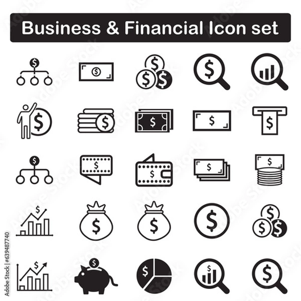 Fototapeta business and financial icon set