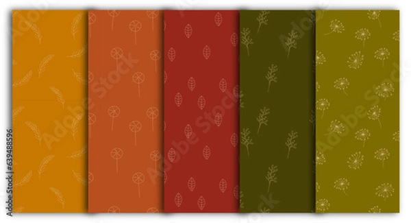 Fototapeta autumn background vector patterns set mindful and soothing wallpaper