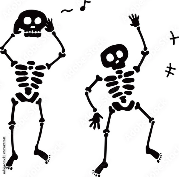 Fototapeta 陽気に踊るガイコツ