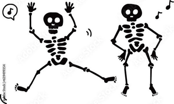 Fototapeta 陽気に踊るガイコツ