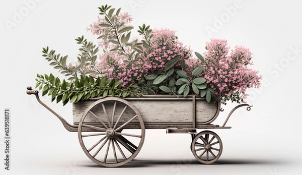 Fototapeta cart with flowers