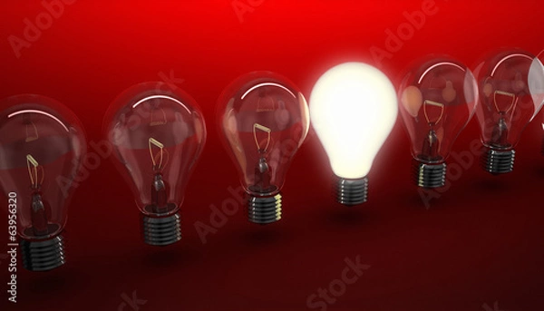 Obraz idea concept on red