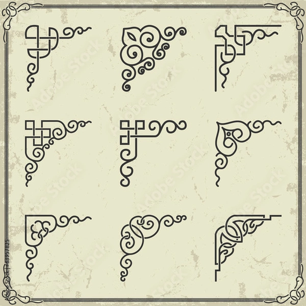 Obraz Vintage design elements corners