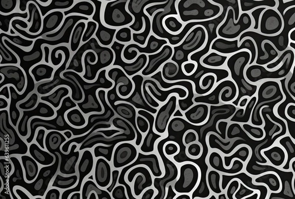 Obraz Abstract Silver-Black Background with White and Black Pattern. Generative AI