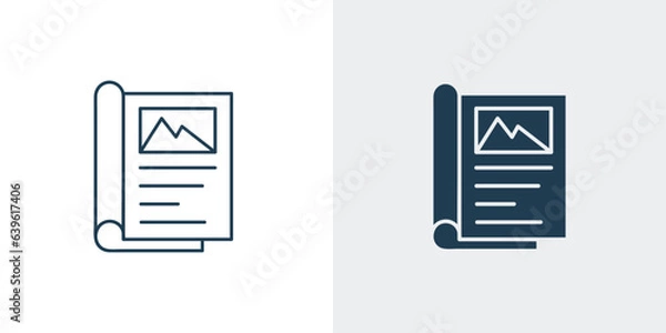 Fototapeta Brochure line icon vector.  Booklet flyer and leaflet concept illustration