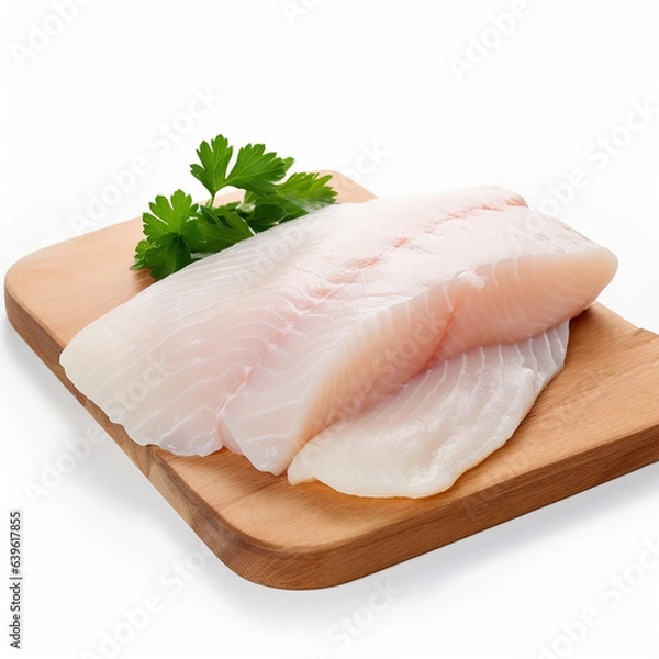 Fototapeta fresh chicken Slices Isolated white background