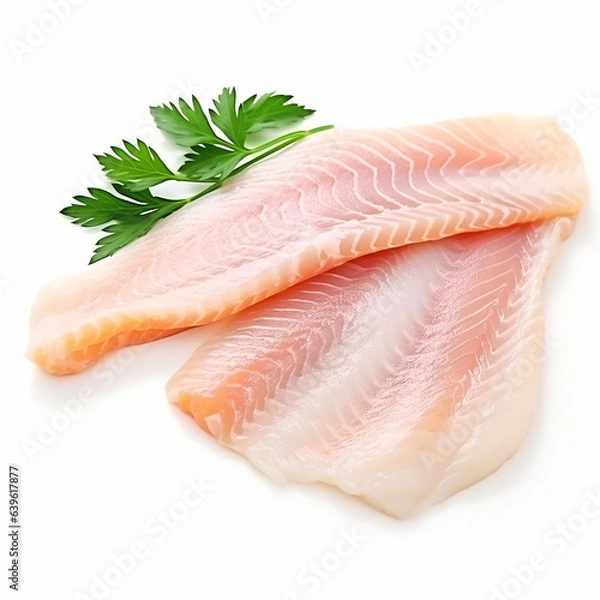 Fototapeta fresh chicken Slices Isolated white background