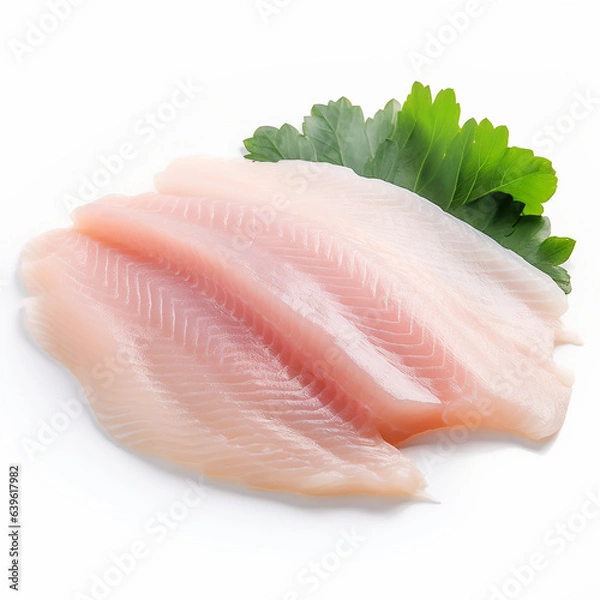 Fototapeta fresh chicken Slices Isolated white background