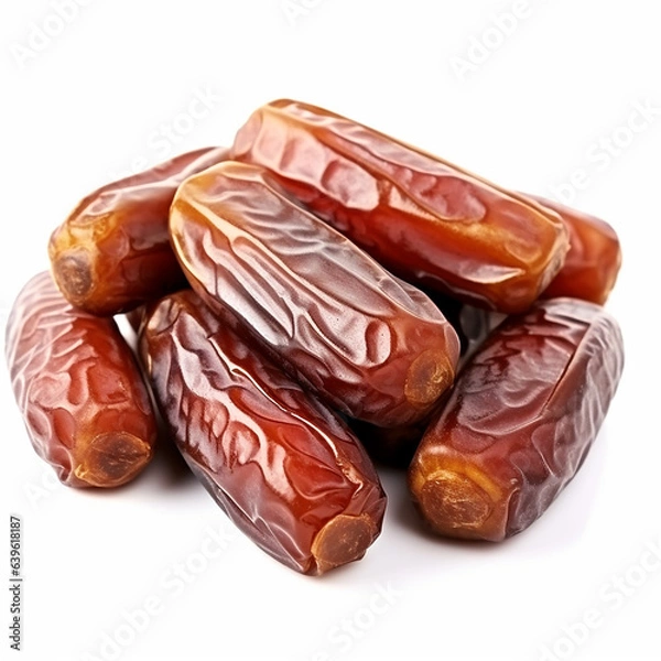 Fototapeta Fresh dates isolated on white background