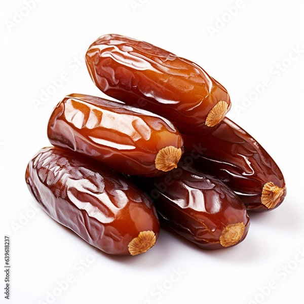 Fototapeta Fresh dates isolated on white background