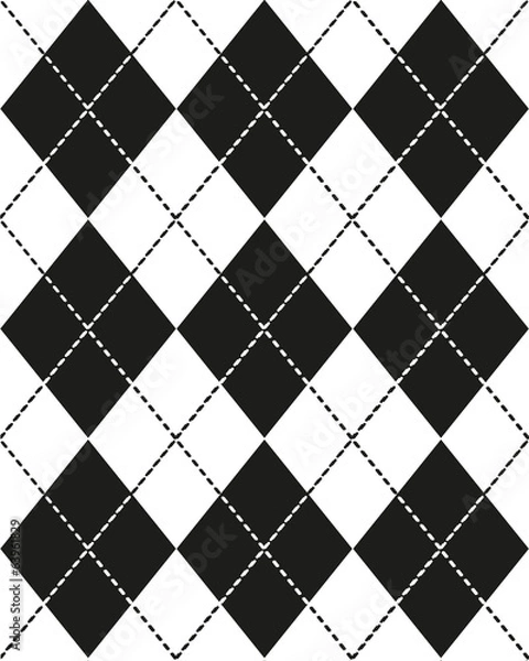 Obraz Seamless monochrome pattern Scottish
