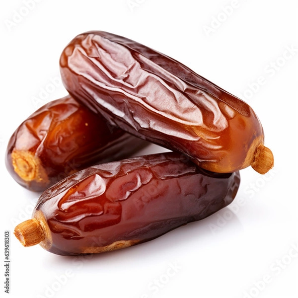 Fototapeta Fresh dates isolated on white background