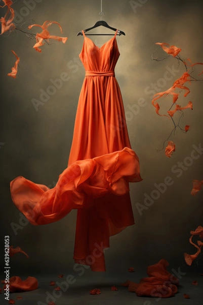 Fototapeta Floating Clothes, Hanging dress, Generative AI
